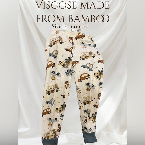 tres beau et belle Other - Très Beau et Belle Bamboo Pajama Pants 12M Construction Vehicles & Animals